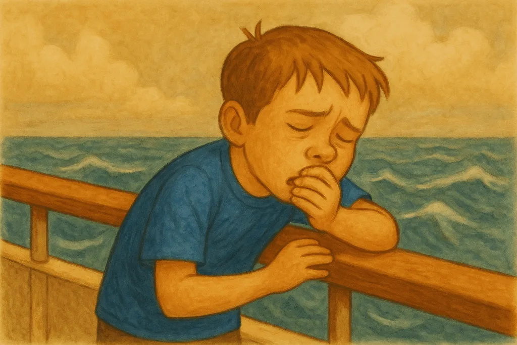 Child experiencing motion sickness