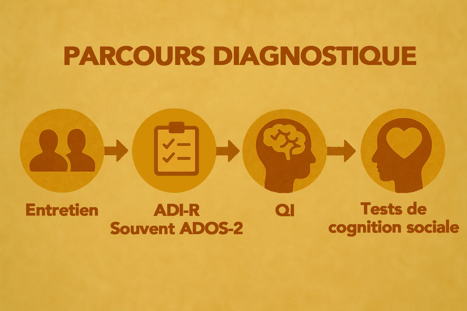 Schéma du parcours diagnostique dans l'autisme