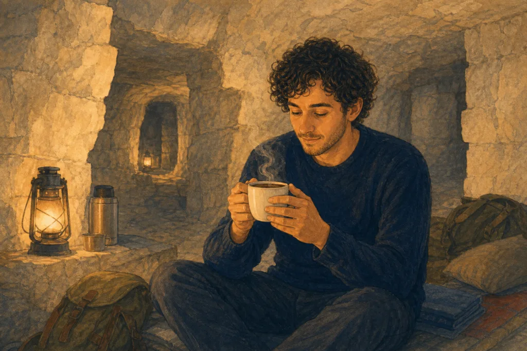 Rituel du café, sensoriel, même dans les carrières souterraines