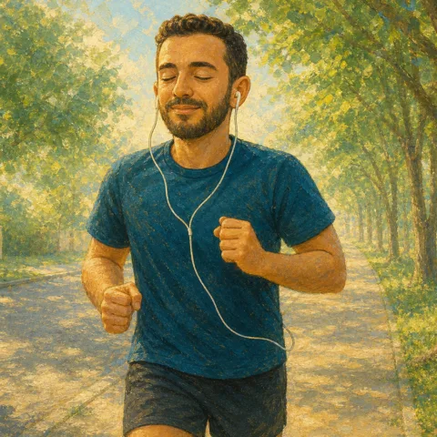 Jogging dans une rue paisible