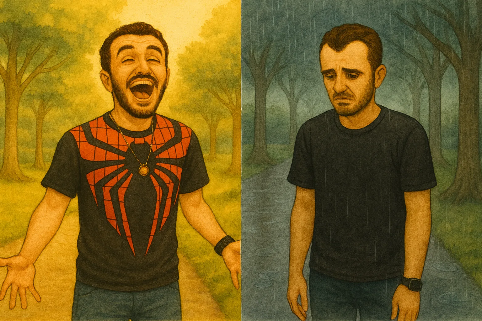 Euphorique (maniaque) vs dépressif