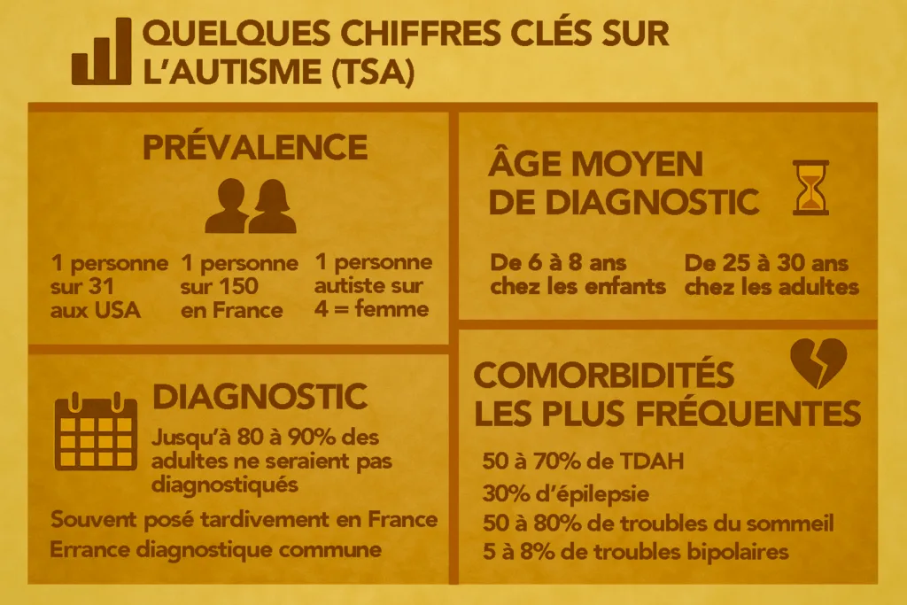 Illustrations des statistiques clés dans l'autisme
