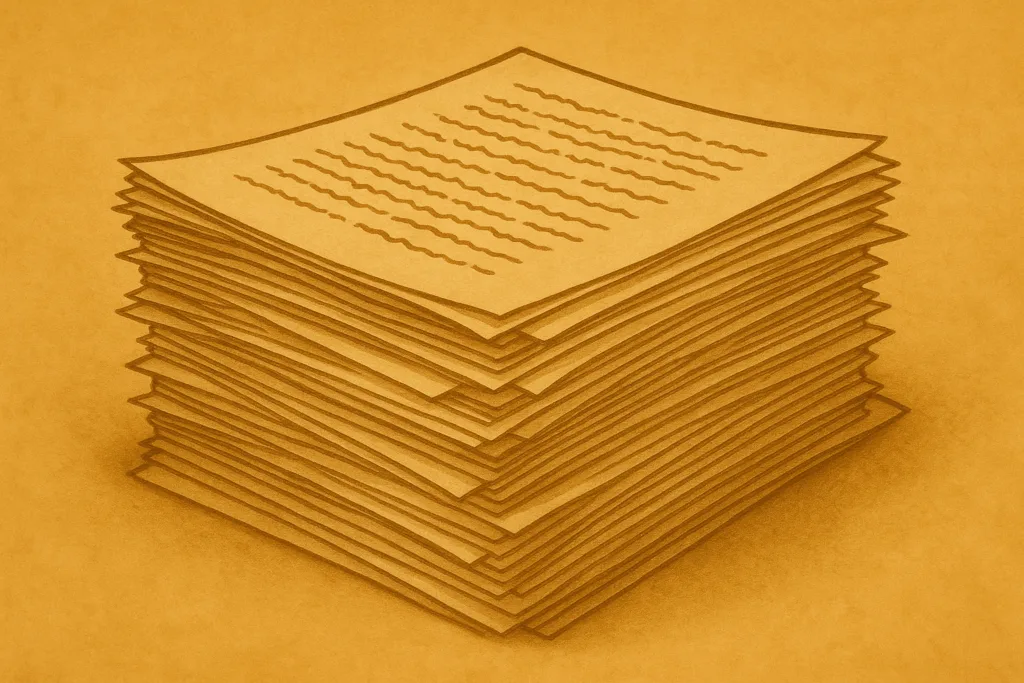 Stack of pages from my book written in just a few days