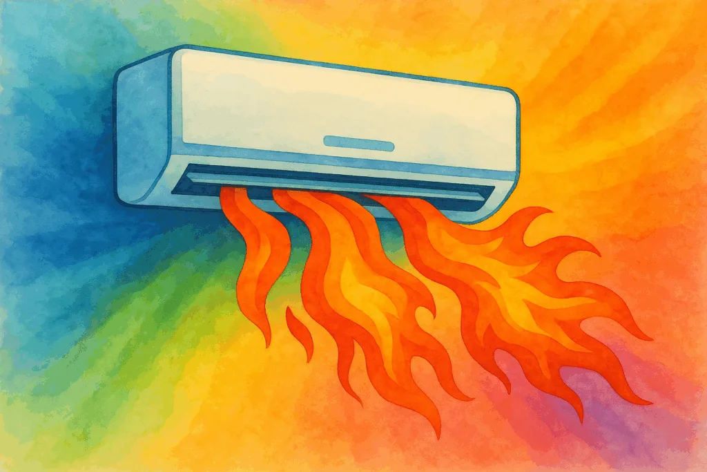 Climatisation qui crache des flammes (pollution)