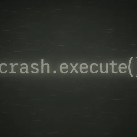 Illustration crash.execute() sur fond terne
