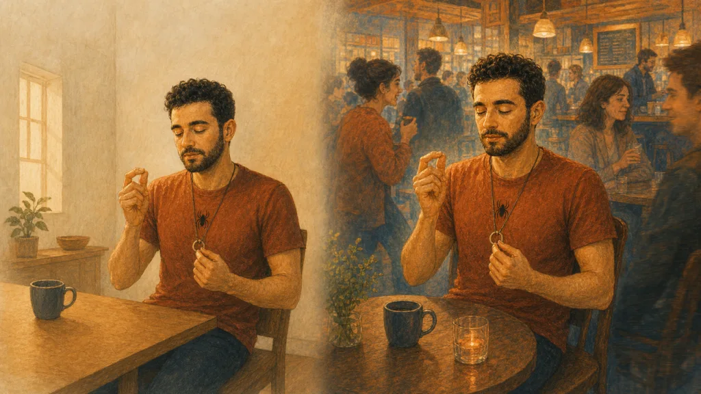 Diptyque représentant un homme qui stim en l'absence de stimulations et en excès de stimulations
