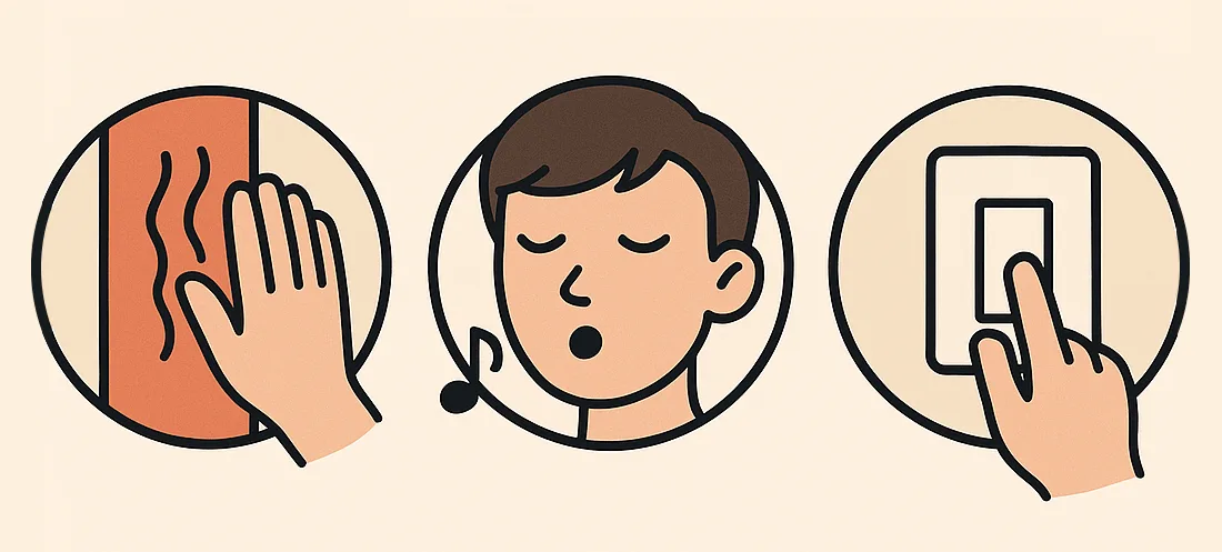 Touching, humming and clicking rituals