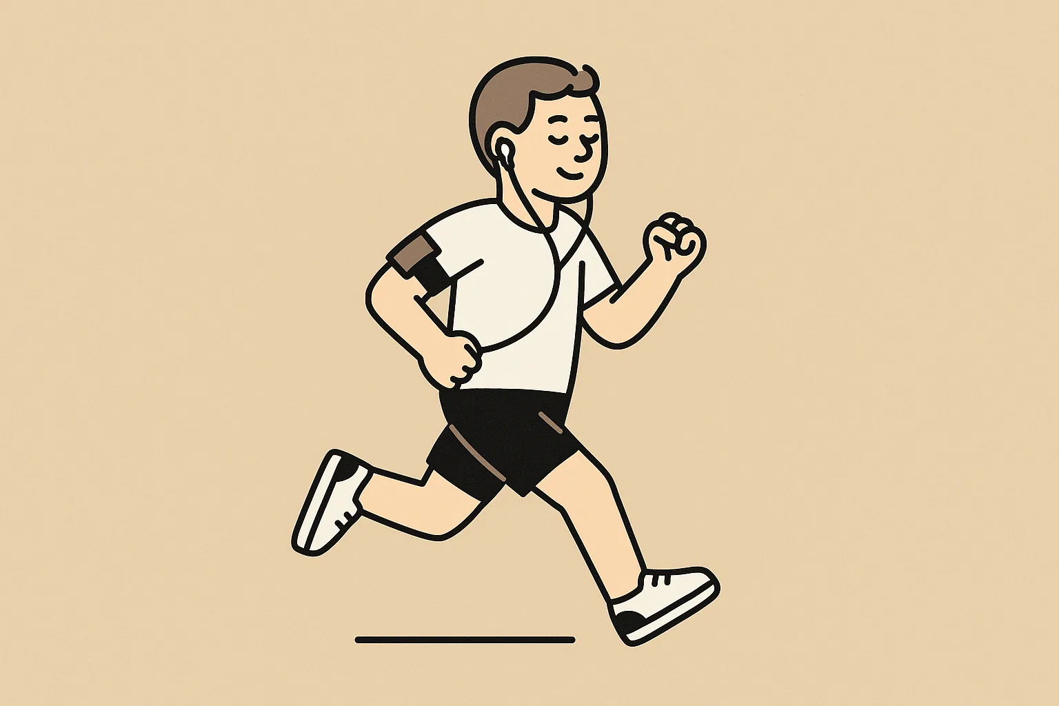 Someone running with headphones