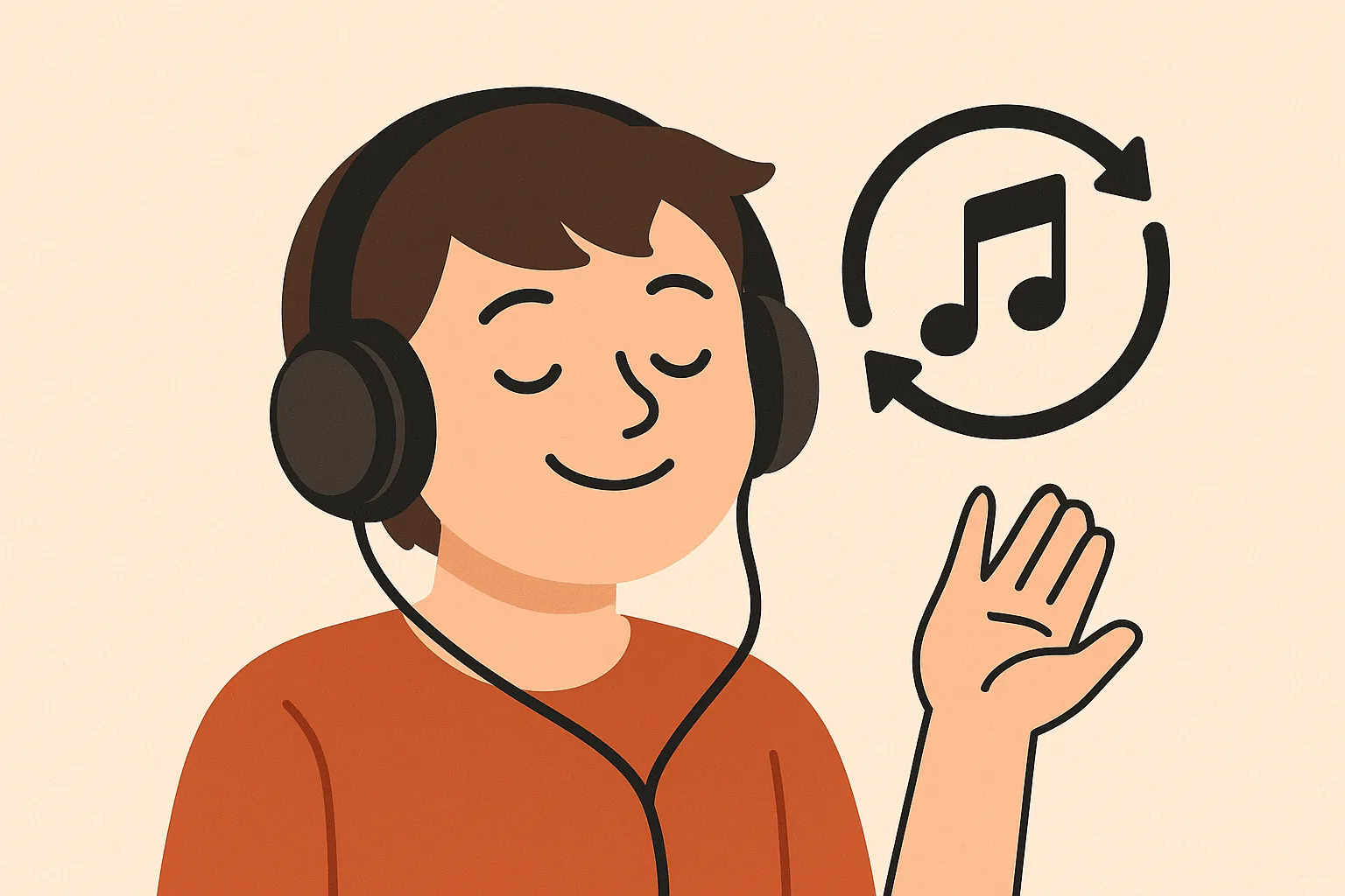 Someone listening to the same music over and over again