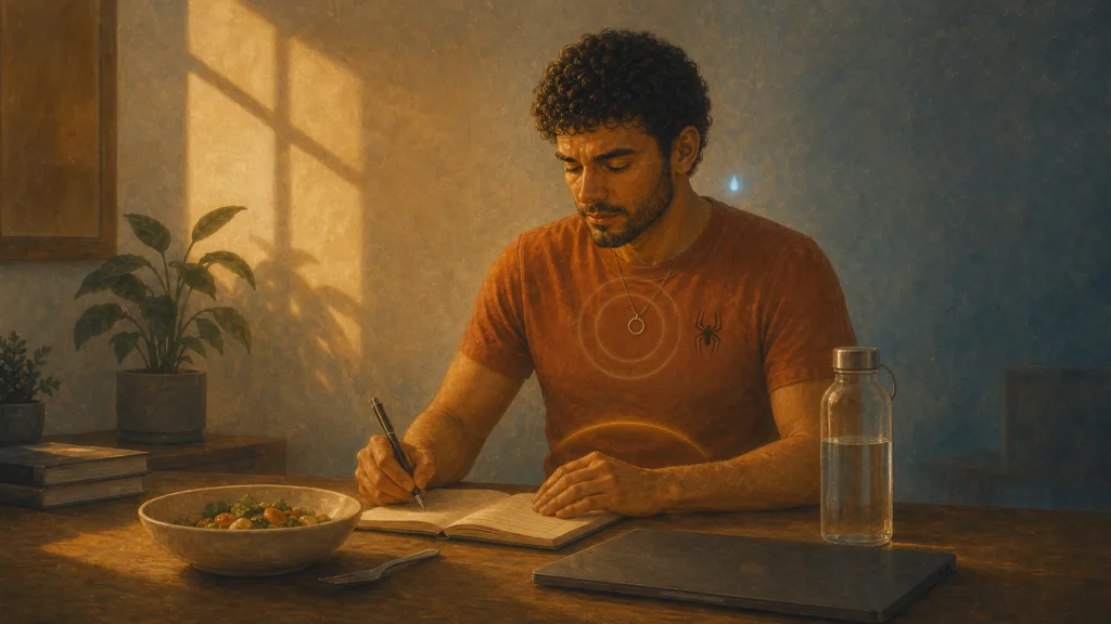 A man absorbed in his work, barely perceiving hunger, thirst, or the beating of his heart