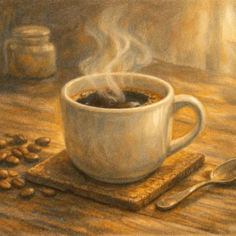 Illustration tasse de café chaude