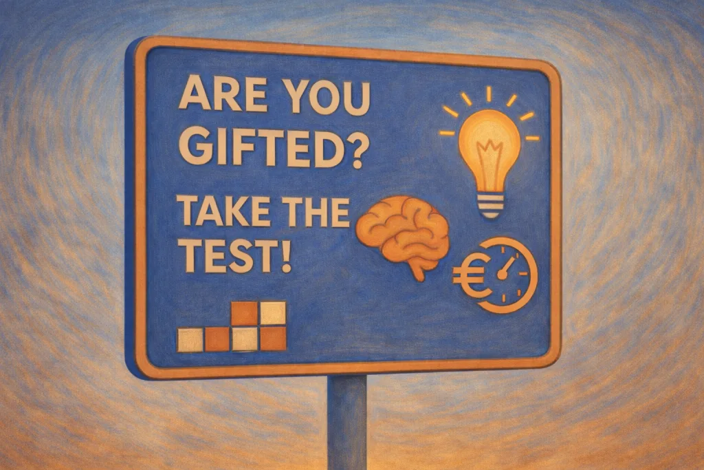 Absurd roadside billboard promoting the IQ test