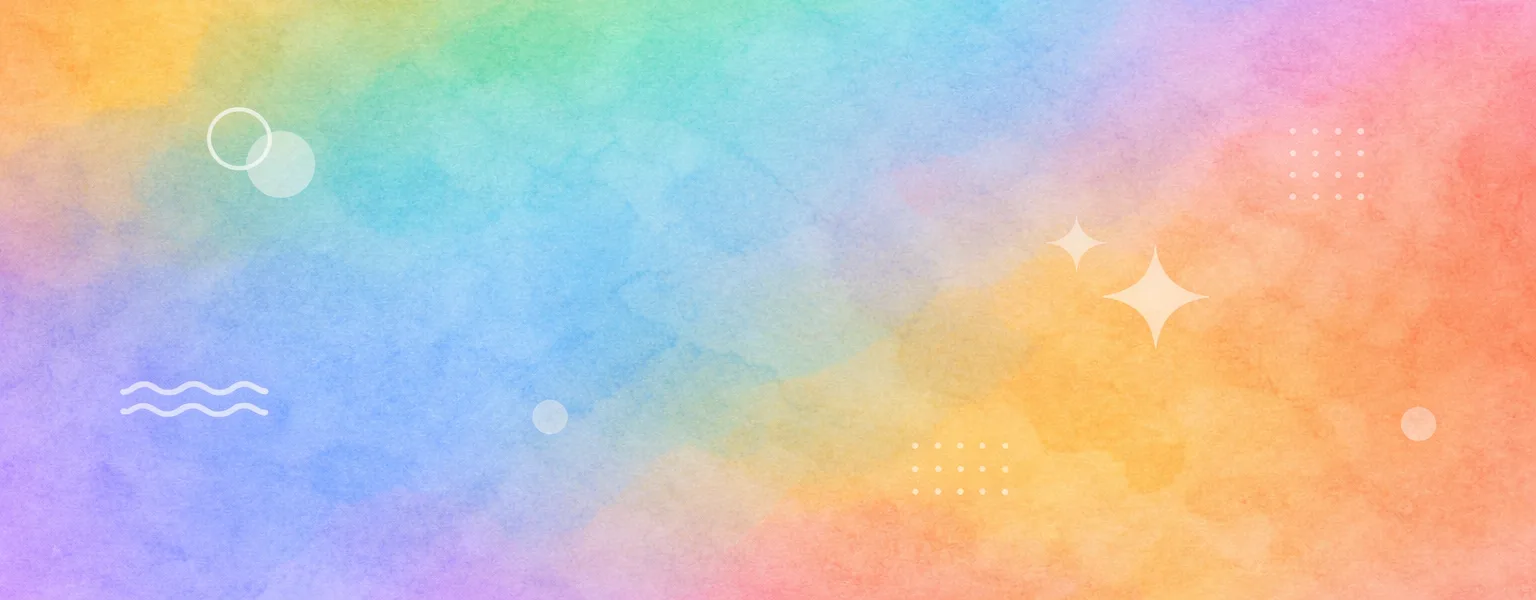 Bannière colorée avec des symboles