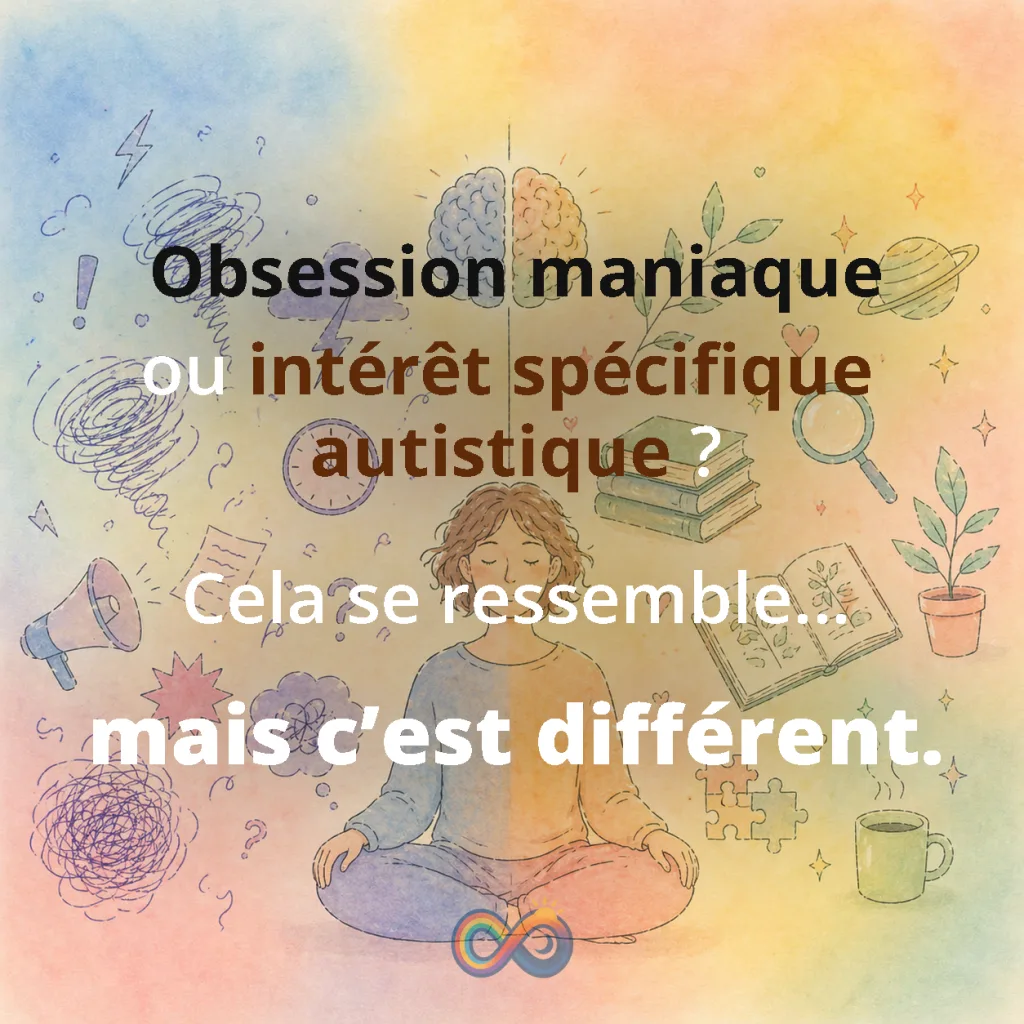 Aperçu du carousel Instagram sur l’obsession maniaque et l’intérêt spécifique autistique