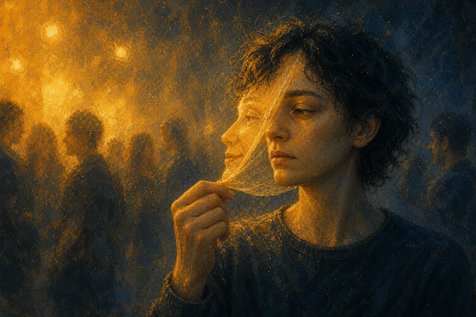 Illustration d'une personne qui retire son masque